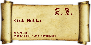 Rick Netta névjegykártya